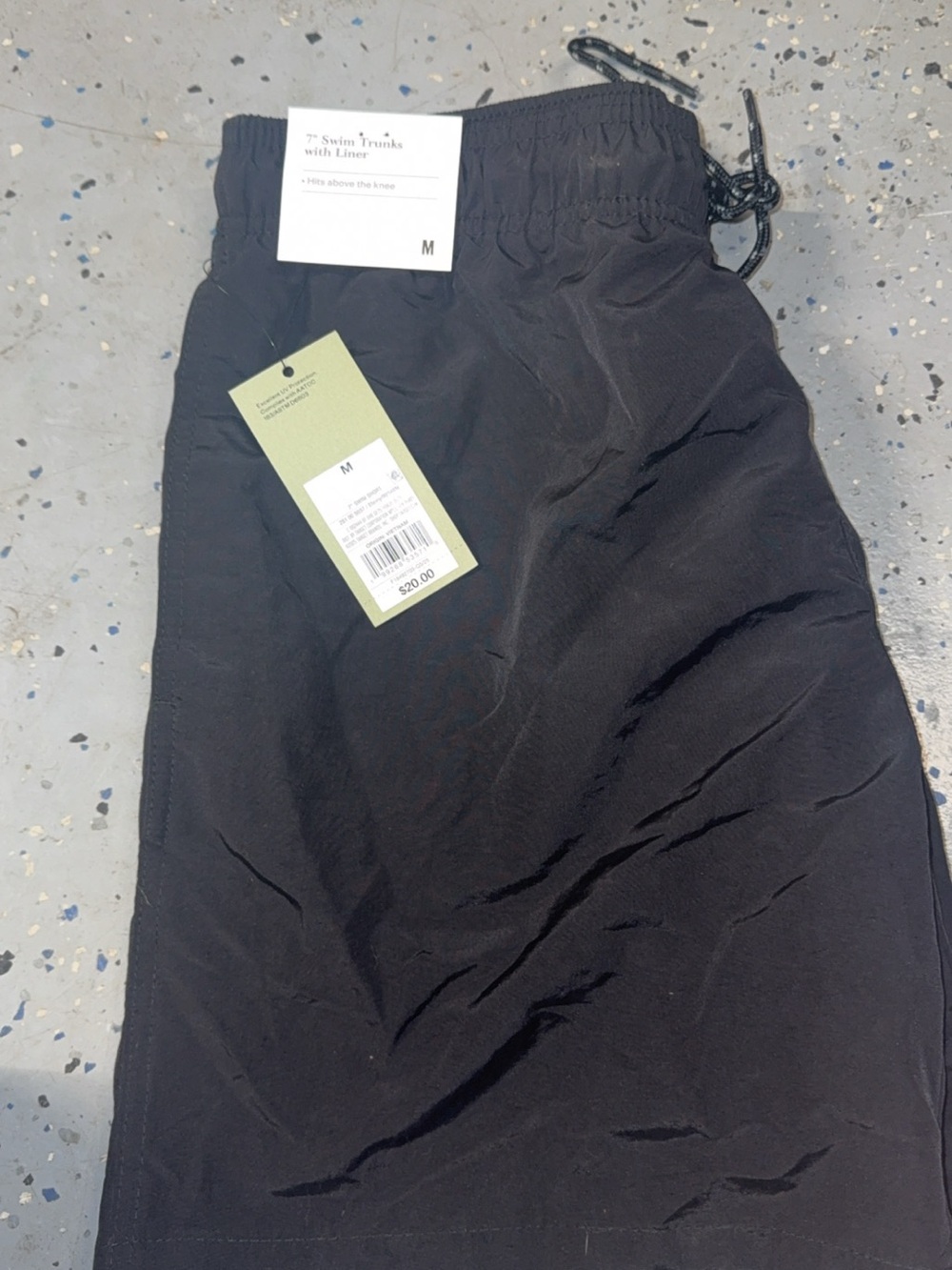 Goodfellow & Co Black Cargo Swim Trunks